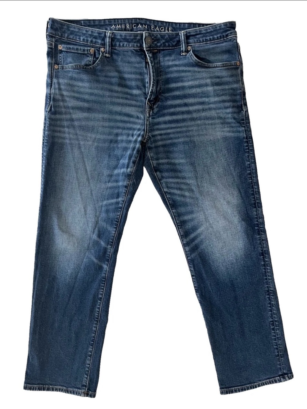 American Eagle Mens Original Straight Airflex+ Jeans 36x30 (Actual 36x28) Blue